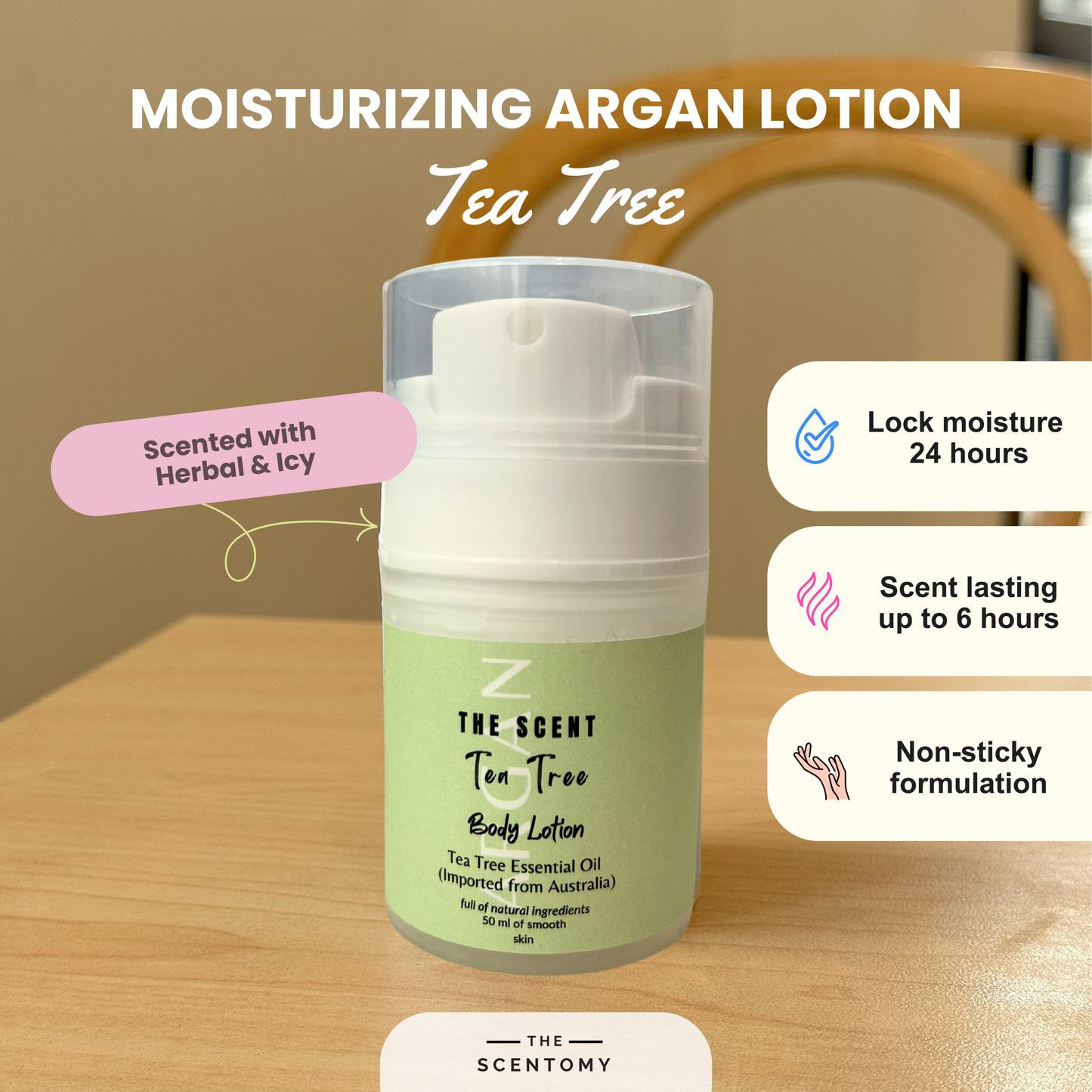 Perfume Argan Lotion · Tea Tree