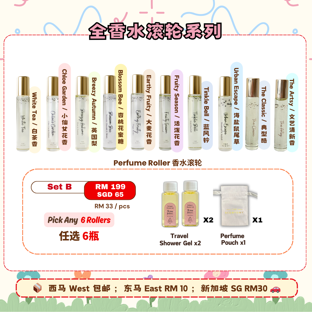 Perfume Roller - Set B (BUY 3 Free 3)